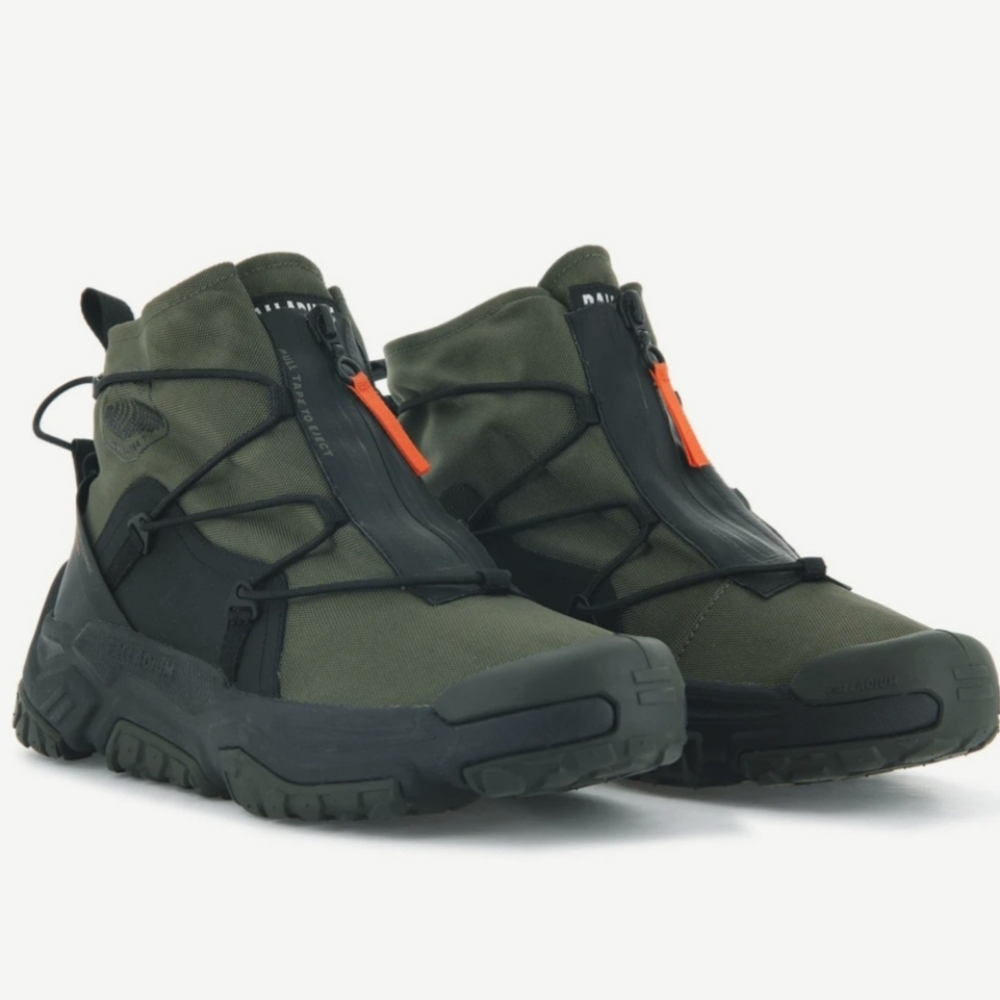 PALLADIUM OFF-GRID UNISEX OLIVE NIGHT HI ZIP WP BOOTS - Picture 3 of 7